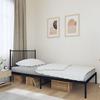 Metal Bed Frame with Headboard Black 107 x 203 cm