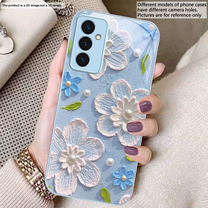Creme Reis Weiße Blüten Für Samsung S26 S22 S8 S9 S10 S20 Ultra S21 Pro S22 Plus S23 FE S24Ultra S25 Edge S24+ Glas Handyhülle