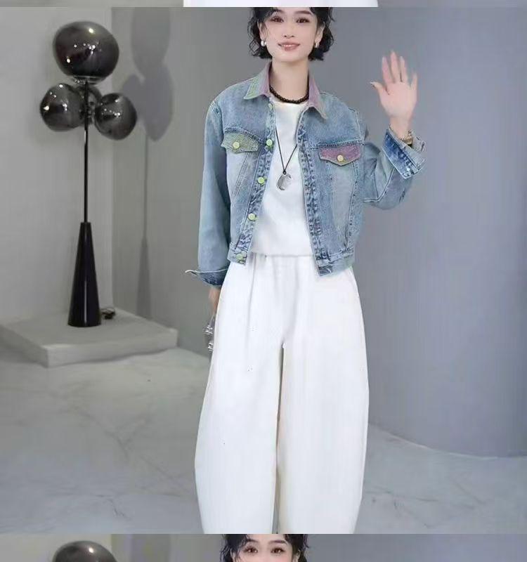 Chic Retro Denim Jacket for Petite Women - 2025 Spring Collection