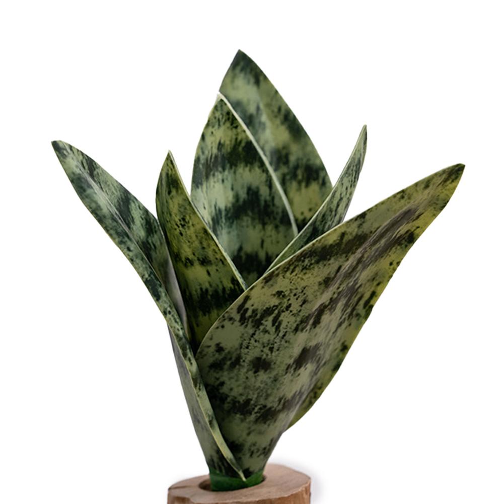 19cm Height Artificial Plant Low-Maintenance Greenery PVC Snake Plant