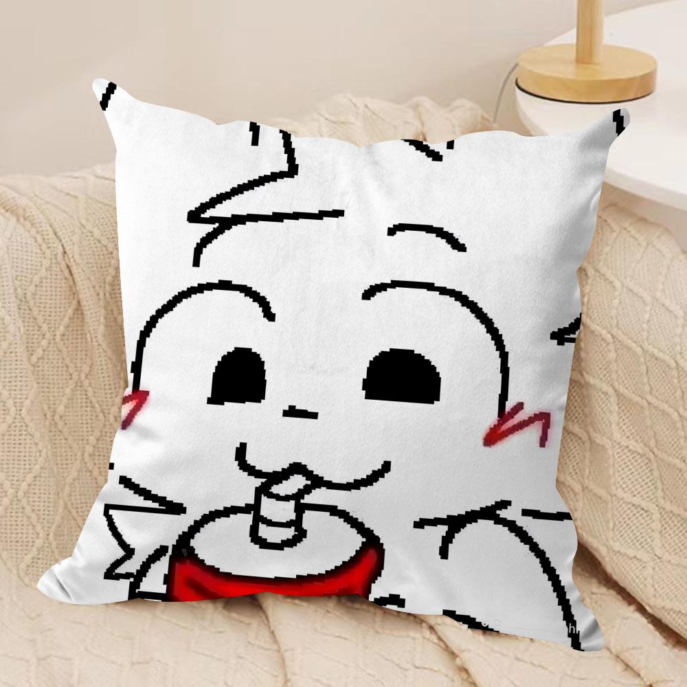 Anime Boykisser Silly Cat Cushion Cover Silky Short Plush DoubleSided Printed Pillow Case for Sofa All Seasons Home Decor Gift