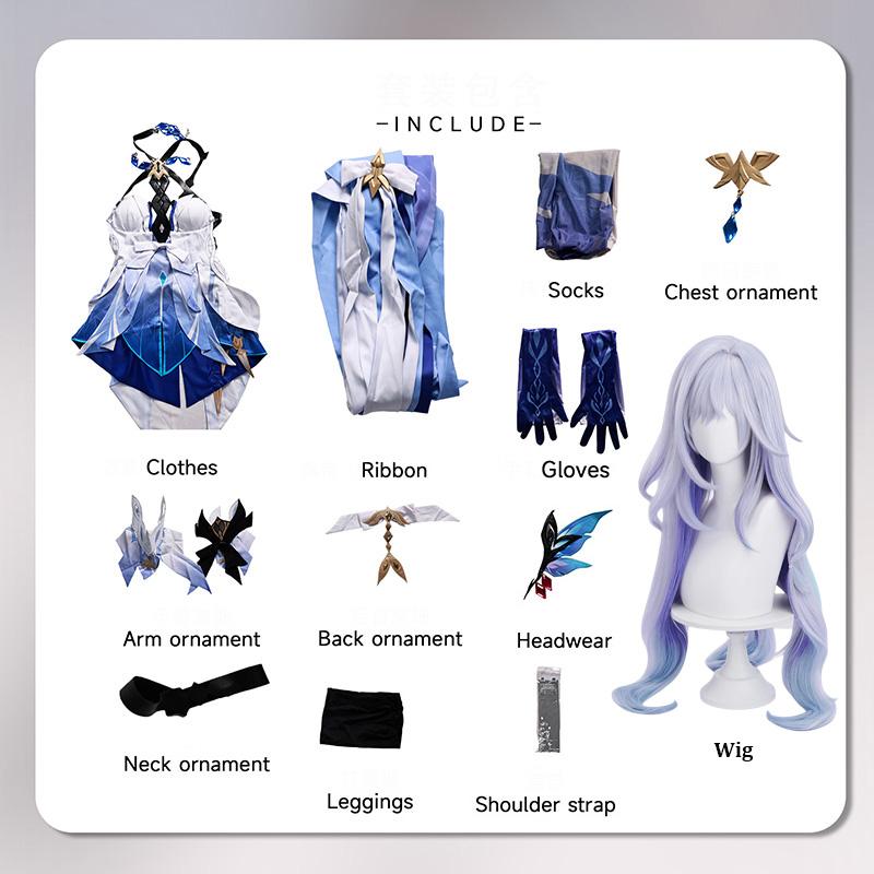 Skirk Cosplay Genshin Impact Cosplay Costume Void Star Wig Women Halloween Carnival Party Role Playing Dress Outfits Clothes