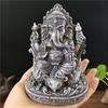 12 cm Ganesha Staty Buddha Elefant Gud Skulpturer Handgjorda Brun Harts Vintage Hem Trädgård Dekoration Meditation Buddha Statyer