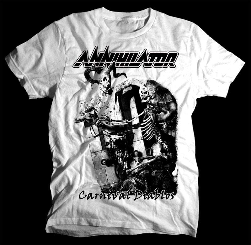 VTG Annihilator Band Carnival Diablos Cotton White S-5XL T Shirt Unisex BL605 Unisex T-Shirt XL