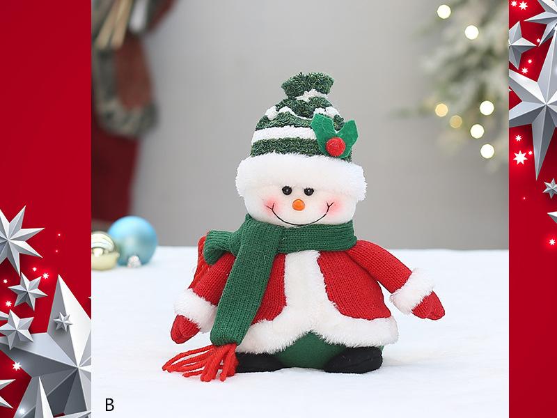 

Трикотажная ткань Маленькая сидячая кукла Санта-Клаус Снеговик Лось Пингвин Праздничное украшение Орнамент Рождественское украшение