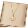 Minimalist Titanium Steel Airplane Pendant Necklace Fashion Versatile Collarbone Chain Casual Best Friend Jewelry