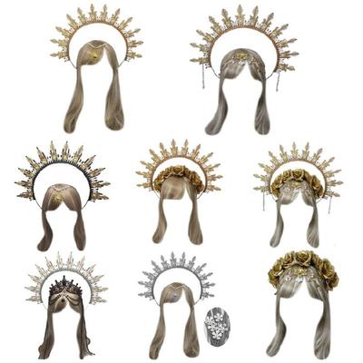 DIY Stirnband Vintage Haarreif Wunderschöne Barocke Heiligenschein Diademe Kopfschmuck Göttin