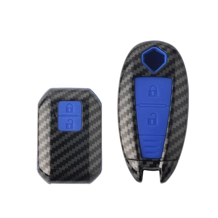 Carbon Fiber Silicone Car Key Case Key Cover For Suzuki Vitara Swift Ignis Kizashi Sx4 Baleno Ertiga