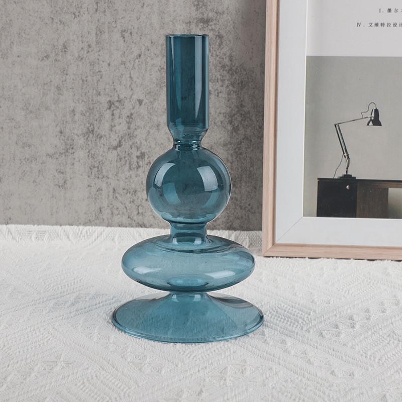 Good Quality Christmas Candle Stick s Candlesticks Long Stem Glass Candle Holder for Decoration (as the picture,Tall / Large)