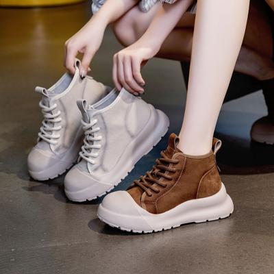 Retro Short Boots Casual Single Shoes Martin Boots Thick Bottom Cotton Shoes