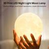 3D Maan Nachtlampje Oplaadbare Maanlamp Slaapkamer Led Studeerkamer Tafellamp Warm Licht Bedlamp Bureaulamp Woondecoratie