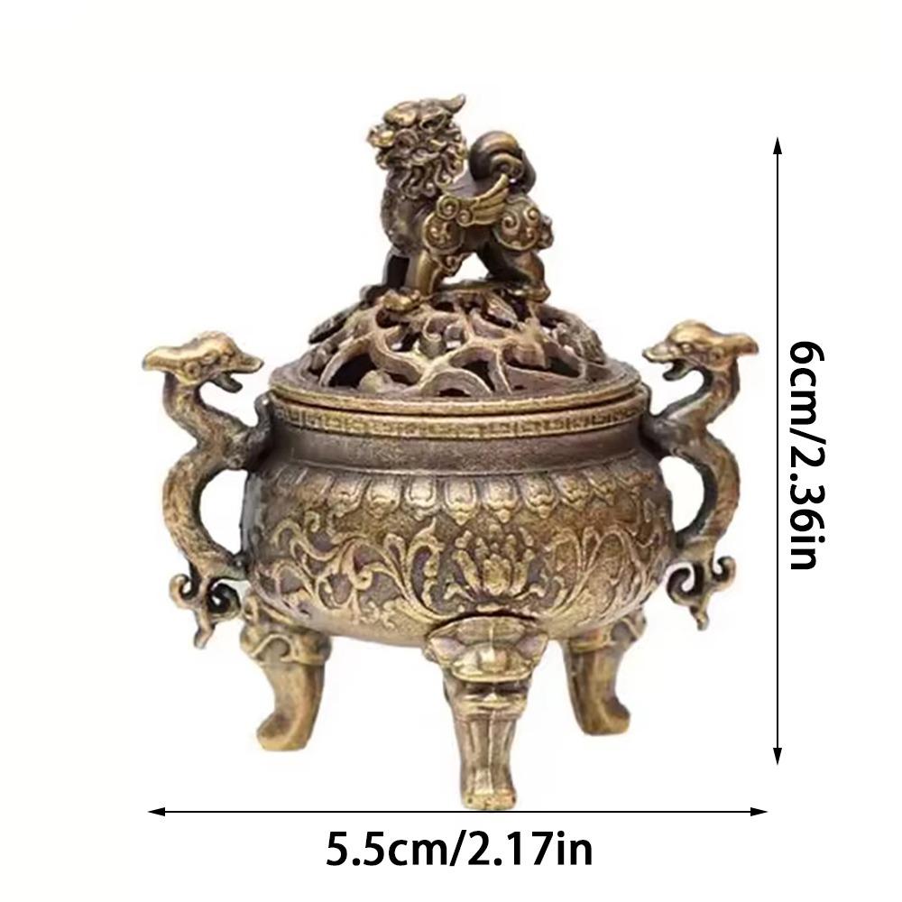 Alloy Incense Burner Hollow Out Three Legged Stove  Tea Ceremony Home Decoration
