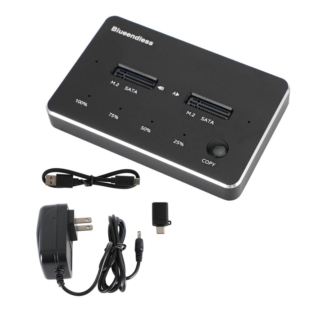 SATA Docking Station Duplicator SSD M.2 SATA+SATA Solid State Drive Enclosure
