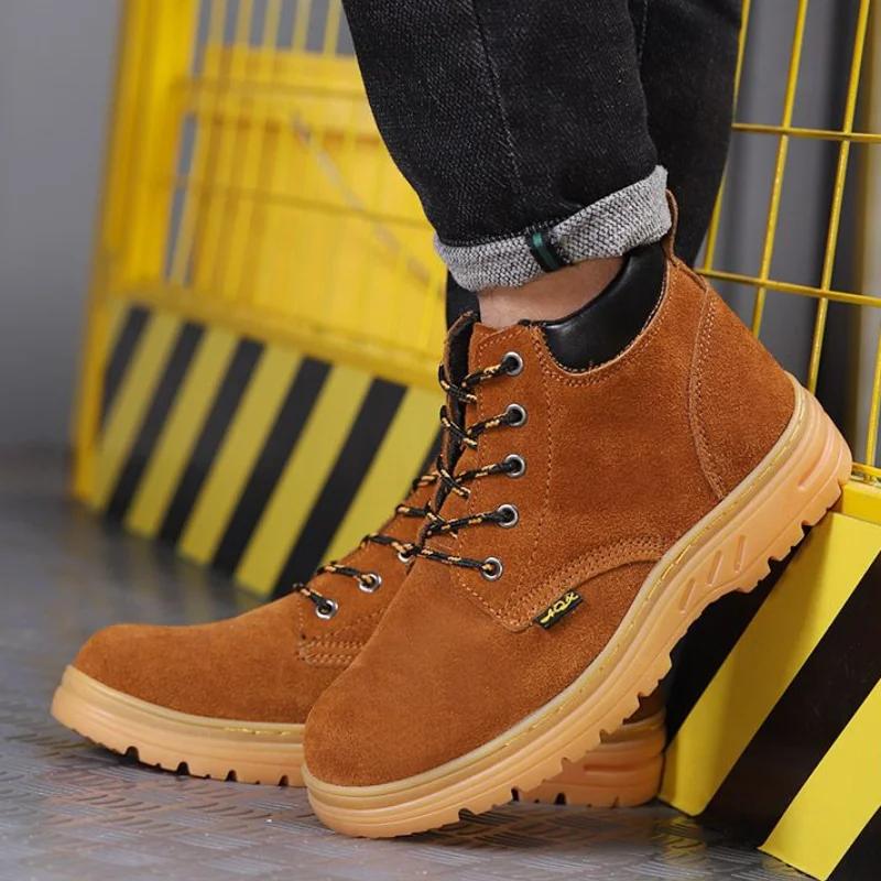 Puncture-Proof Male Shoes Steel Toe Men's Boots Work Spring Autumn Industrial Safety Original Deals Sale Classic Low Price New