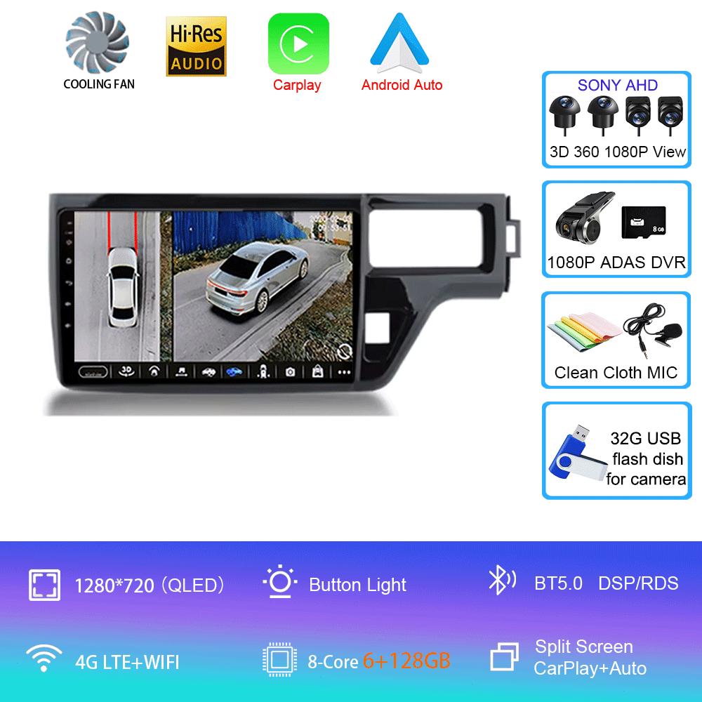 For Honda Stepwgn 5 2015 - 2021 RHD Car Radio Multimedia Headunit QLED System Navigation GPS Auto Android 2 Din DVD