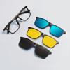 3 In 1 Polarized Sunglasses Men Women Mangetic Clip On Prescription Eyewear Night Vision Driving Optical Magnet Clips Glasses