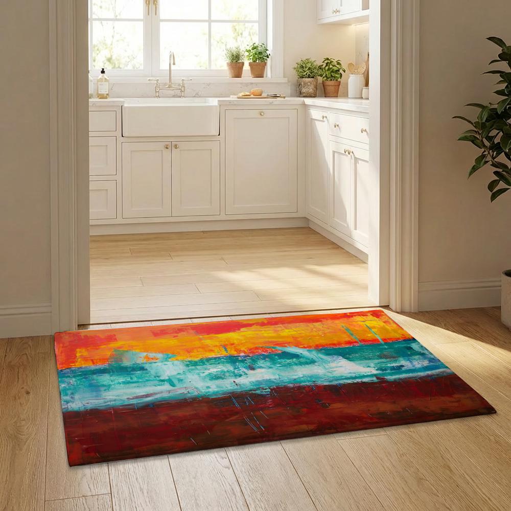 M-Mark Rothko Abstract Art Floor Mat Flannel Door Mat Non-Slip Bedroom Living Room Home Decor 40x60cm
