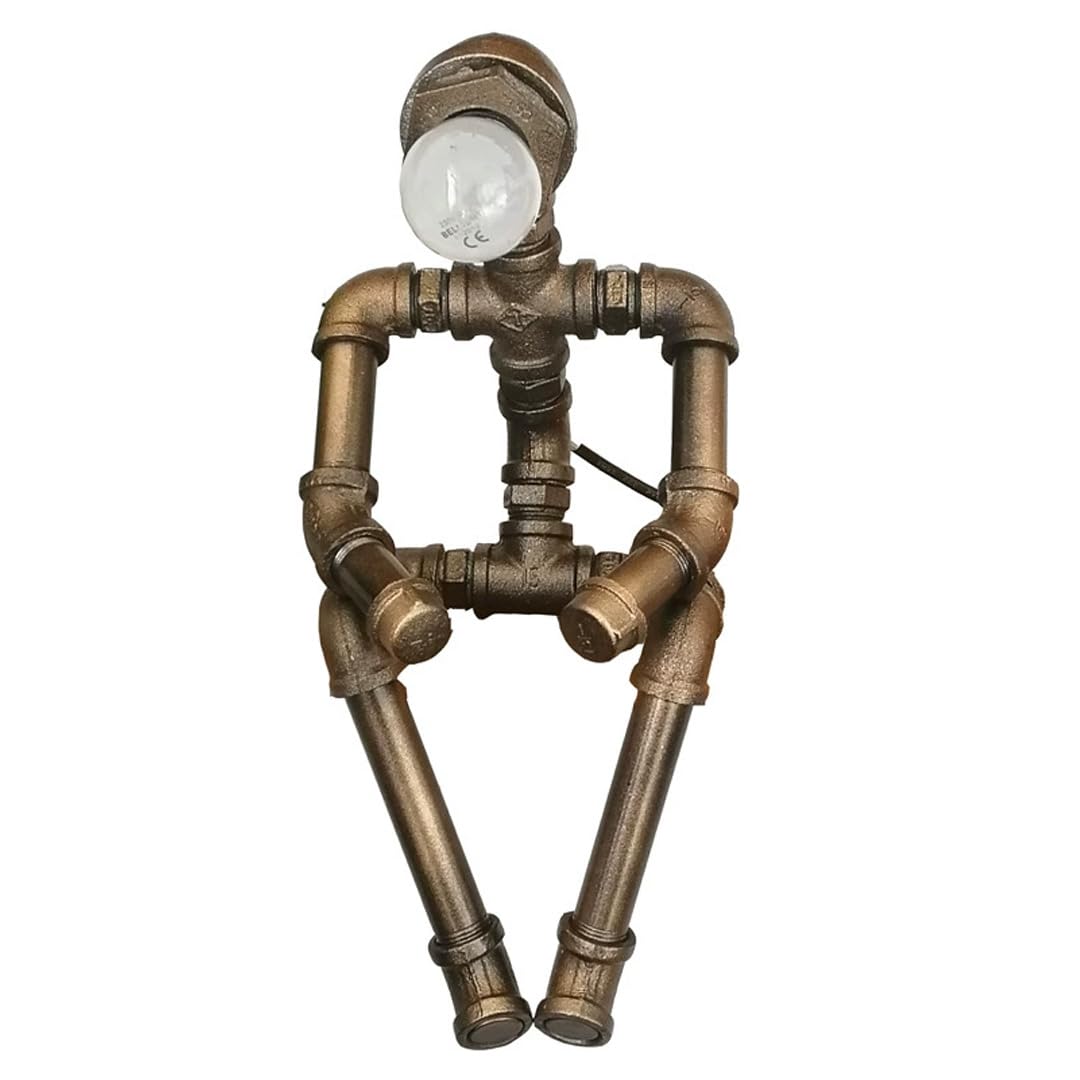 

TOMMYFIELD Steampunk Tableside Lamp, Retro Water Pipe Night Light (Lamp)