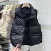 Women's Spring Autumn Loose Sleeveless Short Vest Jackets Solid Causal Warm Waistcoat Female Outerwear Tops