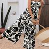 Strapless Fresh Vacation Style Printed Jumpsuit S-XL