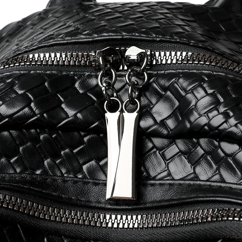 Woven PU Backpack Large Capacity Travel Backpack Women's Multi-functional Shoulder Bag