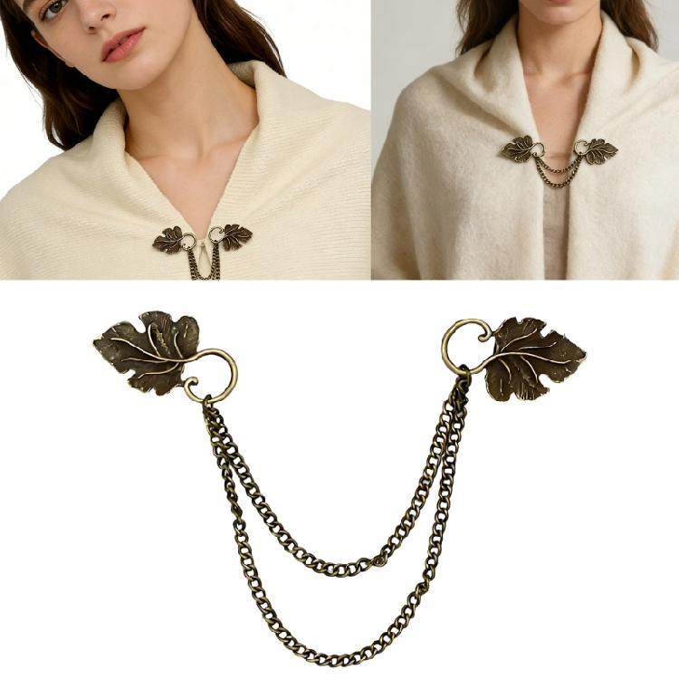 Fashionable Chain Brooch Trendy Chest Jewelry Gift With European Pattern For Shawl And Clothing Accessories