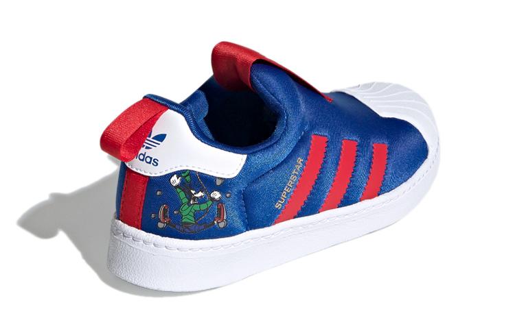 Adidas Originals SUPERSTAR 360 Breathable Low top Kids' Skateboarding Shoes Blue Red Children Aged 3 7 Years Old FW8041