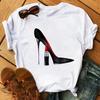 Women's Summer Short Sleeve T-shirt Casual Tops T Shirt Harajuku New Fashion High Heels Personalized Printed