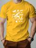 Unisexs Tee Treble Clef And Musical Note Line Pattern Print Cotton Short Sleeve Male Casual Streetwear Outdoor Daily Basic Top