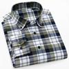 5XL Men Shirt Long Sleeve Slim Fit Cotton Oxford  Classic Stripes Shirt Men Long Sleeve Plaid Shirts Casual Business Soft Cozy