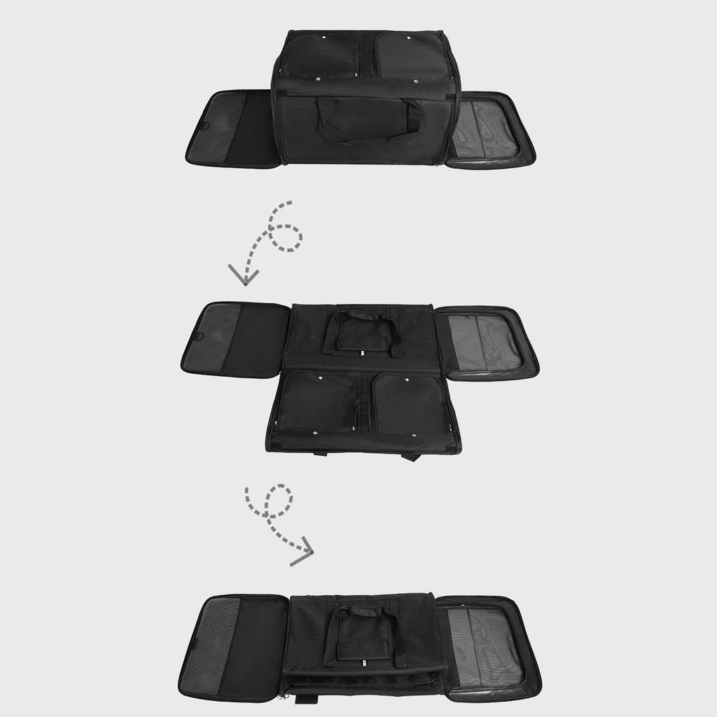 Cat Carrier with Wheels Folding Travel Bag, Foldable, Rolling Puppy for Small Animals Dogs