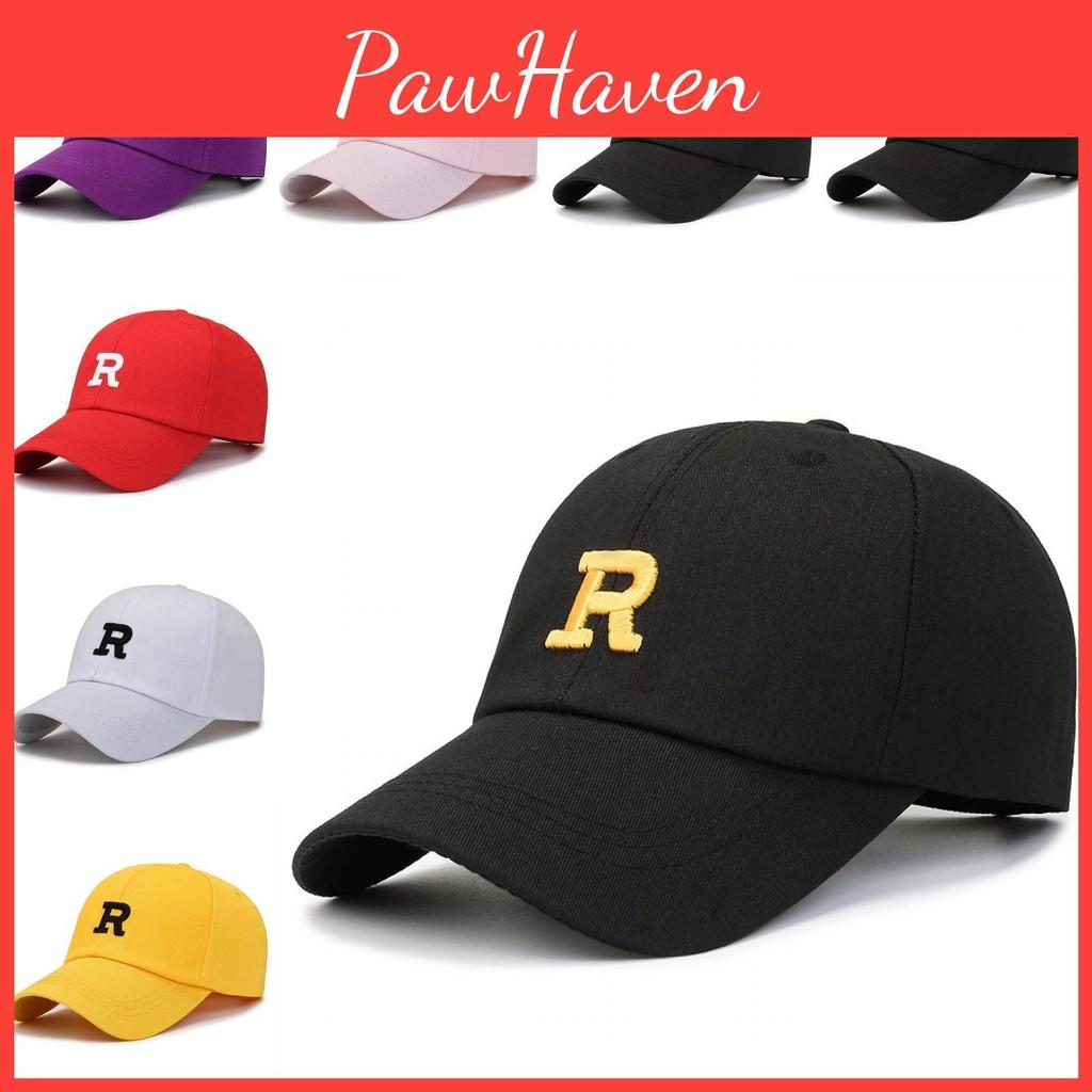 Letter Embroidery R Baseball Hat Outdoor Sun Protection Breathable Peaked Cap