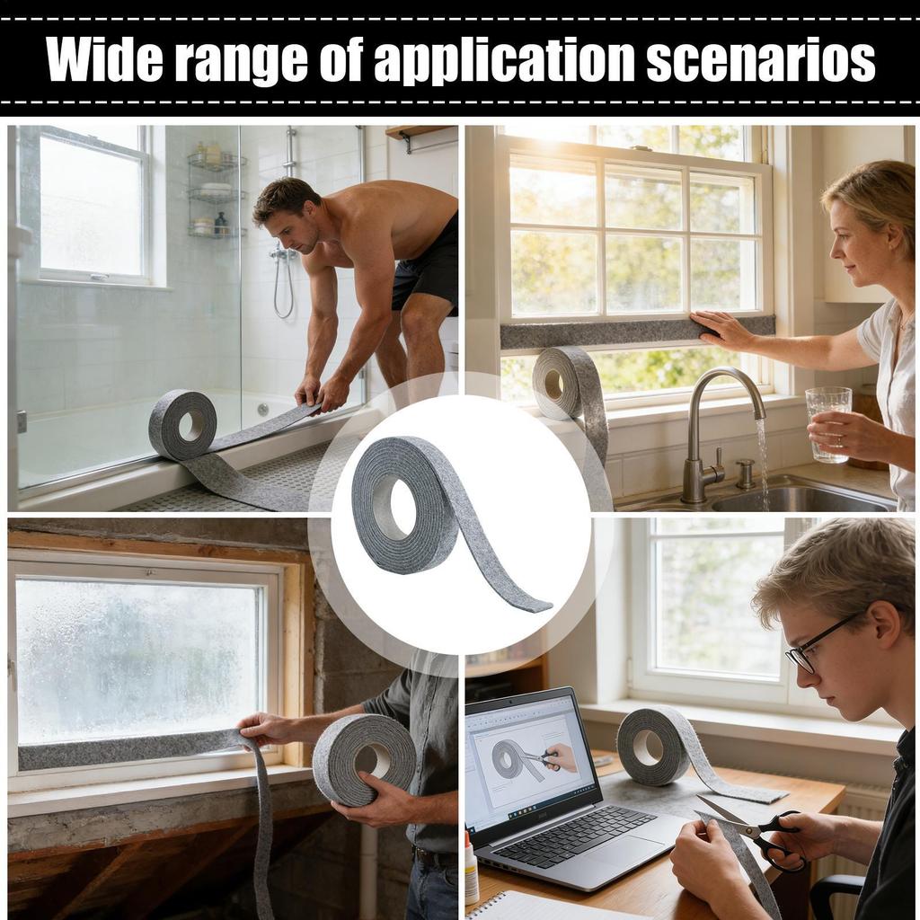 1 Roll Window Anti-condensation Strips Glass Water Absorb Sticker Window Condensation Absorbent Strips Moisture Absorbers