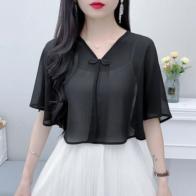 Chiffon Cheongsam Summer Cardigan Shawl - Women's Lightweight Sun Protection Outerwear