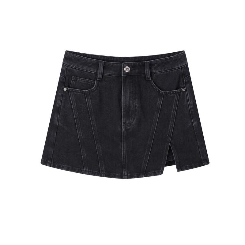 LEDIN Women s Slit Hem Denim Skort S