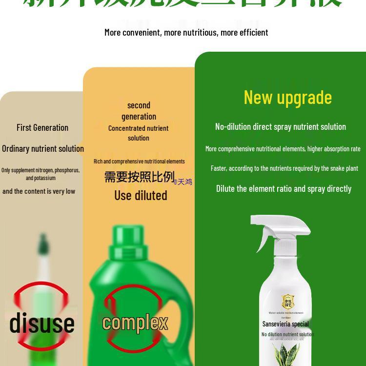 Snake Plant Flower Nutrient: Water-Soluble Fertilizer for Golden Edge Green Potted Plants, No Dilution Needed