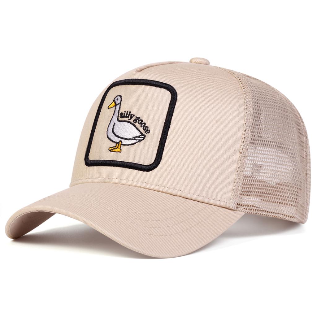 Men Duck Embroidered Baseball Cap Mesh Hat Outdoor Adjustable Sunscreen Leisure Hat Spring Autumn Travel Tourism Beach Vacation