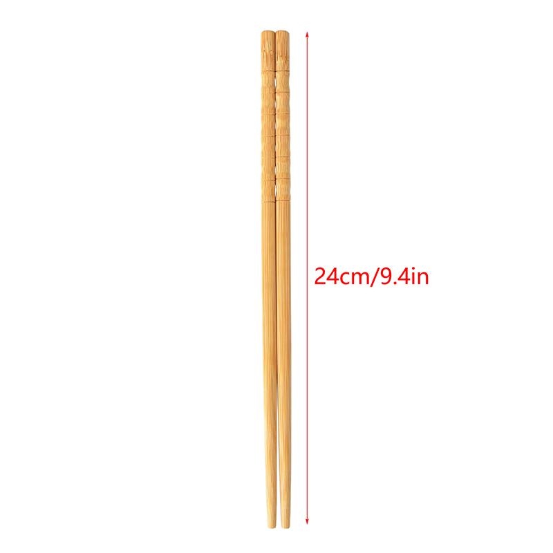 10/50 Pair Natural Bamboo Wood Carbonization Chopsticks Reusable Bamboo Joint Chopstick Chopsticks Healthy Chinese Dinnerware