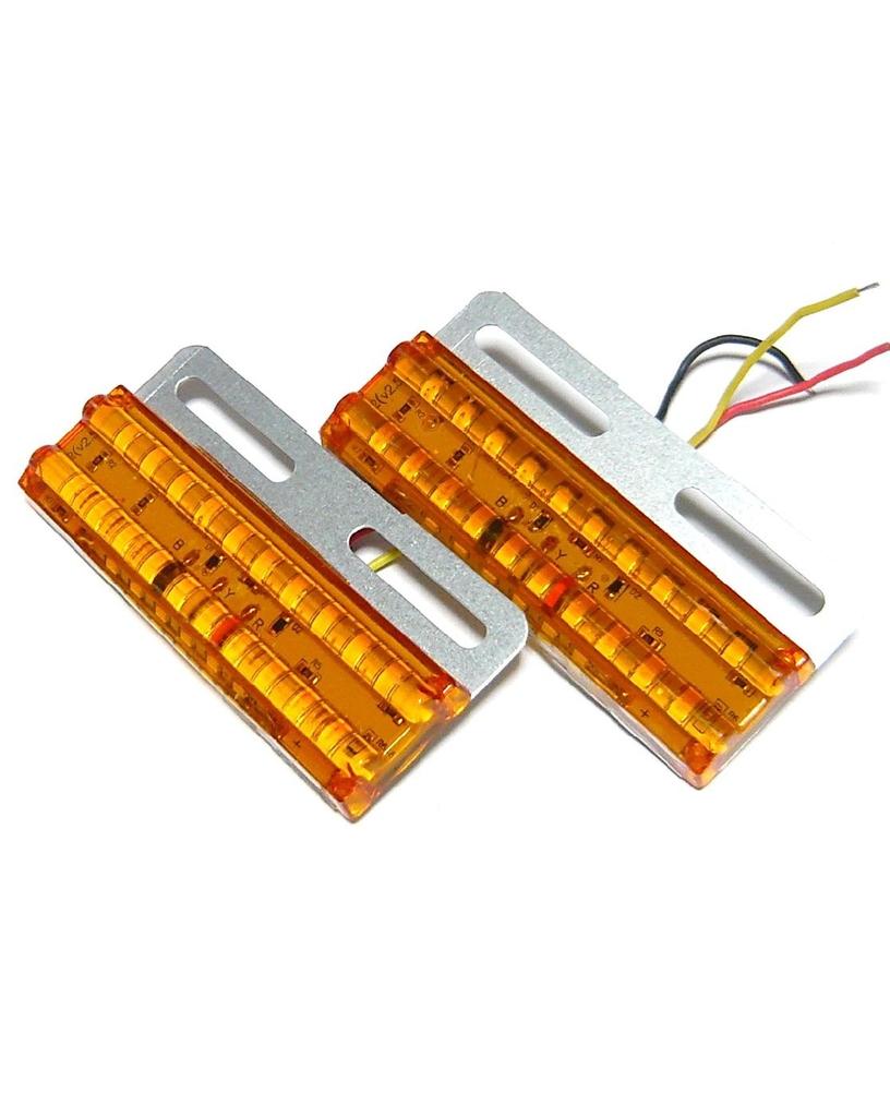 Customize Truck Side Marker Square with Under 26 Set of Orange Lamps, Lamps, LEDs, 24V, Universal, 10,
