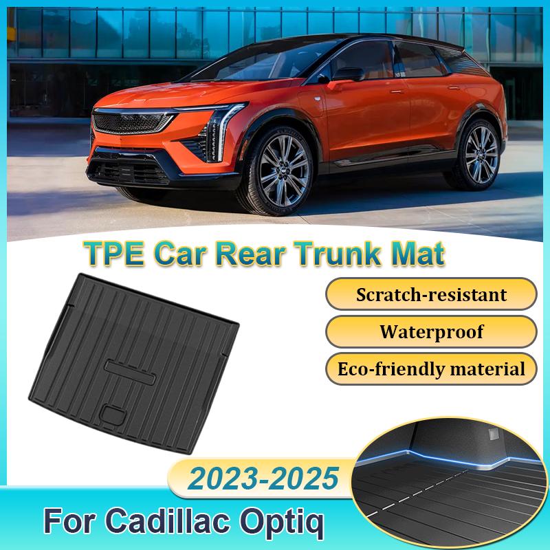 Car Rear Trunk Mats For Cadillac Optiq 2023 2024 2025 TPE Carpet Storage Pad Waterproof Cargo Trays Cushions Mats Accessories
