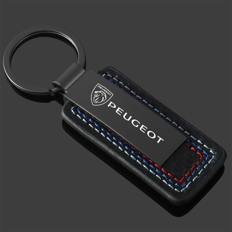 2026 Hot Car Sticker Leather Car Key Chain Anti-loss Keyring For Peugeot 307 308 206 207 3008 2008 406 407 408 508 301 208 Rifte