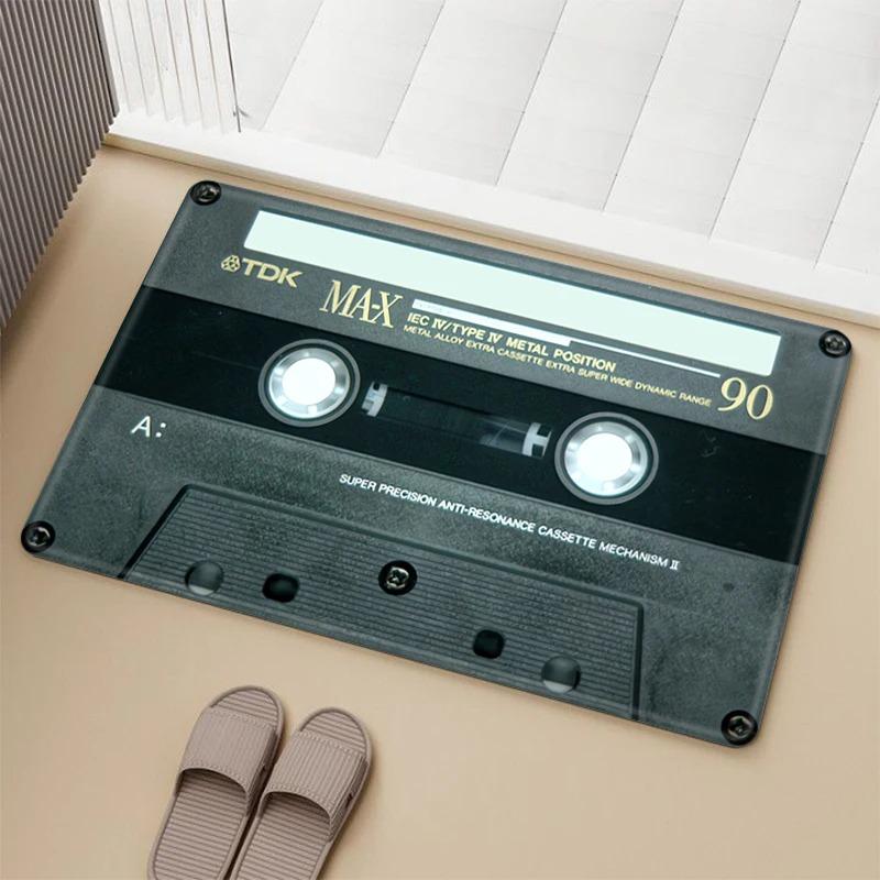 Vintage Cassette Music Tape Door Mat Home Bathroom Anti-slip Foot Rug Bedroom Living Room Entrance Decor Carpet Kitchen Doormats