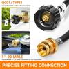 QCC Propane Tanks Adapter Hose 6 Ft Length For Easy Connection From 20Lb To 1Lb Great For Outdoor Cooking Camping Supply