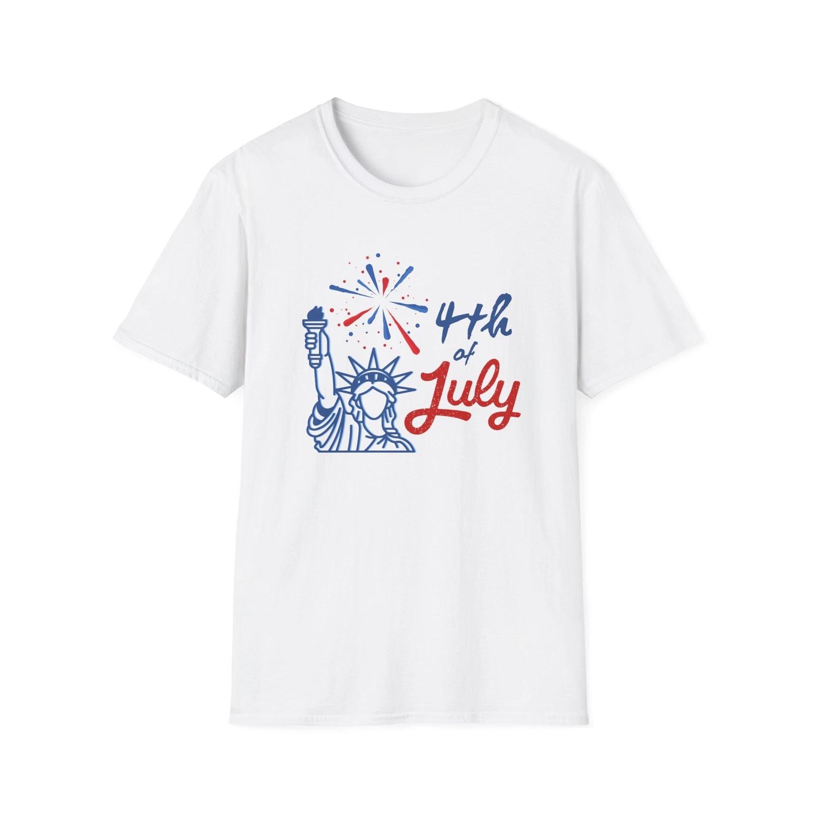 Patriotic 4th of July T-Shirt, Unisex Softstyle Tee, Independence Day Apparel L