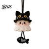 Holiday Party Favors Halloween Crochet Ghost Hanging Decoration Handmade Ornament for Car Cartoon Pendant Rearview Mirror Knit Yarn Decor