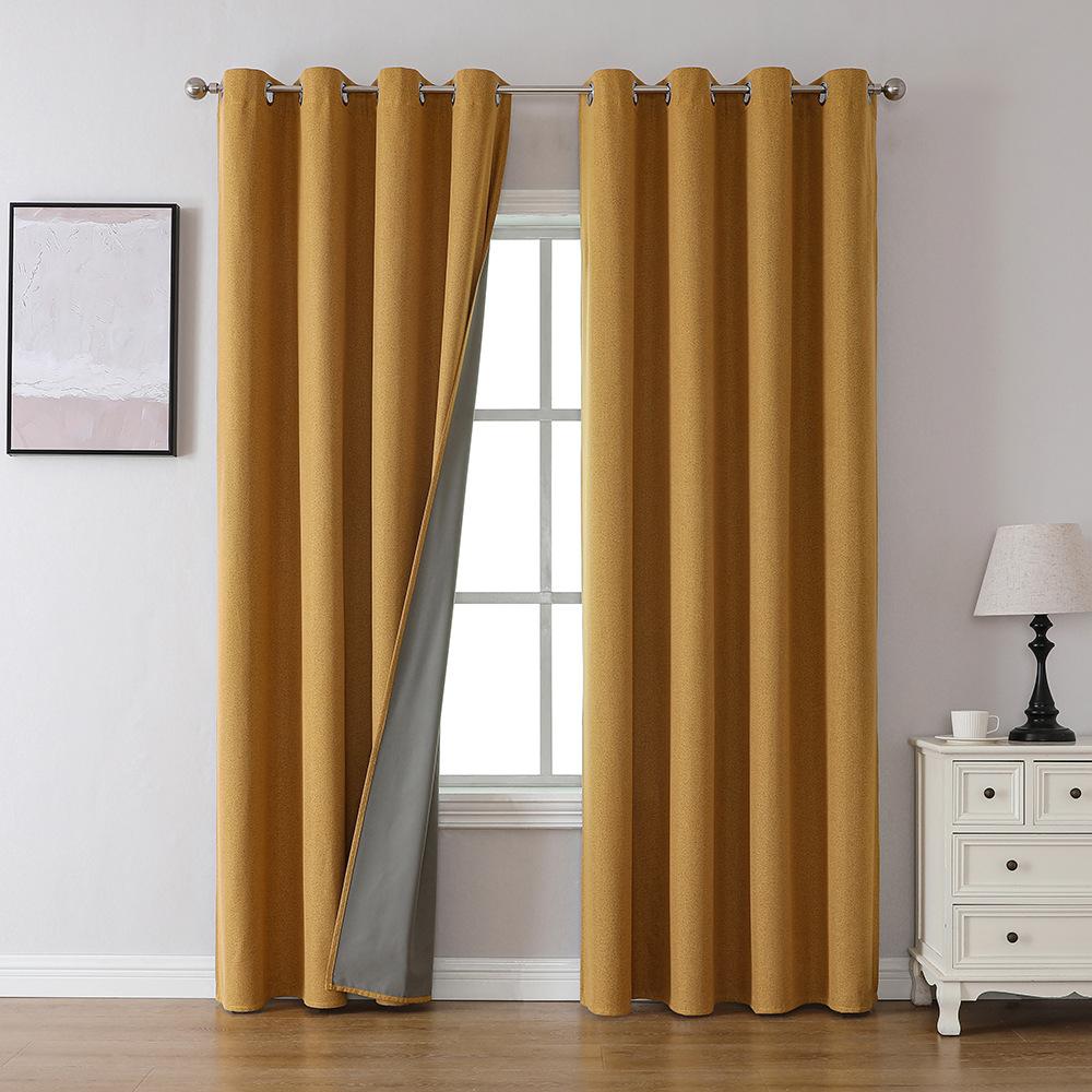 Shaoxing Keqiao Curtains Thickened 100% Shading Waterproof Full Shading Imitation Linen Curtains