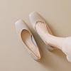 Weiwei Girl 9258-13 Grandma Shoes Women's Thick Heel 2025 Summer French Single Shoes Medium Heel Shallow Mouth Evening Women's Shoes
