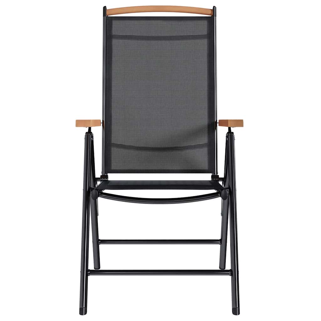 vidaXL Klappstühle, 4 Stück, Aluminium und Textilene, Schwarz