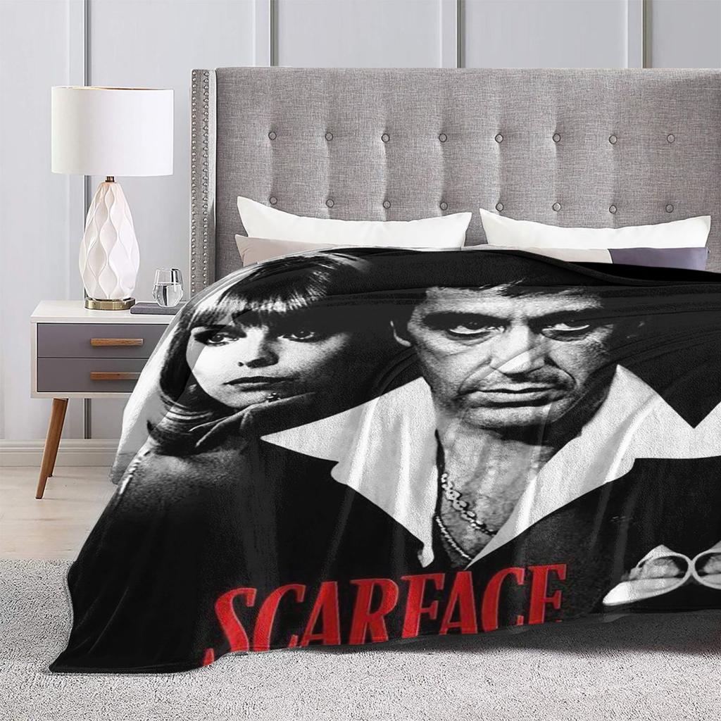 Scarface Tony Movie Blankets Soft Warm Flannel Throw Blanket Cover for Bed Living Room Picnic Travel Home Couch