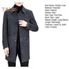 Men Woolen Coat Lapel Long Sleeve Single Breasted Mid-Length Overcoat with Pockets Casual Daily Wear